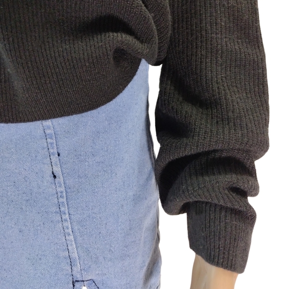 Madewell | Tie-Neck Ruffle Pullover Alpaca Wool Sweater | Women's Medium - Picture 6 of 9